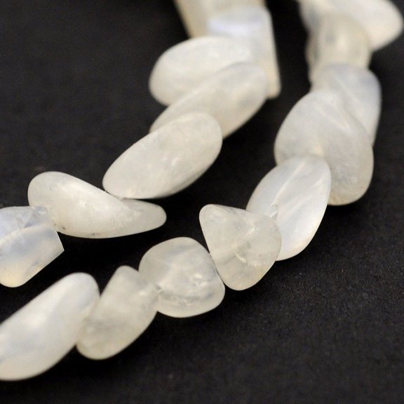 Natural White Moonstone Bead Strands 5-19x4-9x3-9mm Hole: 0.5-1mm 15.7 inch