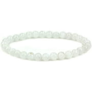 Natural White Moonstone Gemstone 6mm Round Beads Stretch Bracelet 7" Unisex