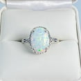 thumbnail image 1 of RatanGems Oval White Opal Gemstone 925 Sterling Silver Wedding Ring, 1 of 6