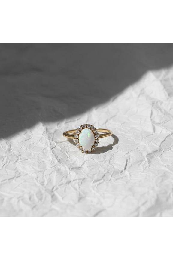 Natural White Opal Ring Woman And Mens Birthstone Gift Ring Promise Ring