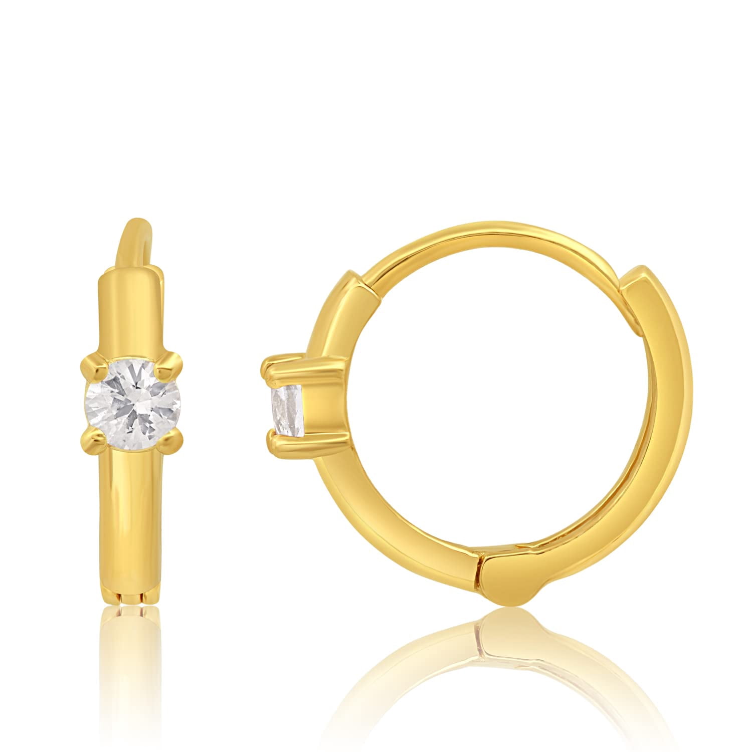 H. Stern Pavé Diamond Hinged Huggie Hoop Earrings Set In 18 Karat Yellow Gold
