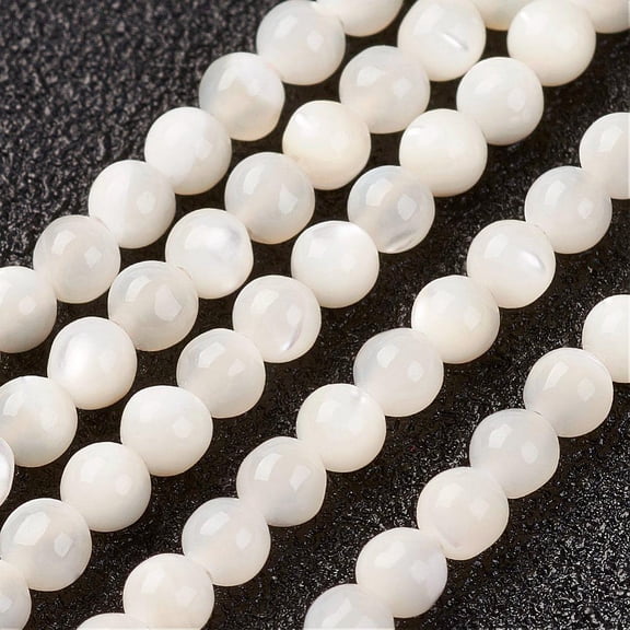 Natural White Shell Beads Strands Mother of Pearl Shell Round 3mm Hole: 0.8mm about 127pcs/strand 15.7 inch(40cm)