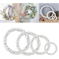 Natural Wicker Wreath, Rattan Vine Branch Wreath Hoop Front Door Wreath Garland Ornaments for DIY Spring Hanging Flower Craft Home Holiday Wedding Party Decors - 1PC