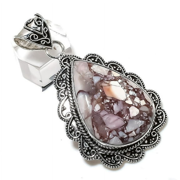 Natural Wild Horse Gemstone Handmade 925 Sterling Silver Gift Pendant 2.48"