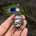 thumbnail image 1 of Natural Wild Horse, Moonstone Gemstone Copper Wire Wrap Pendant 2.96", 1 of 5