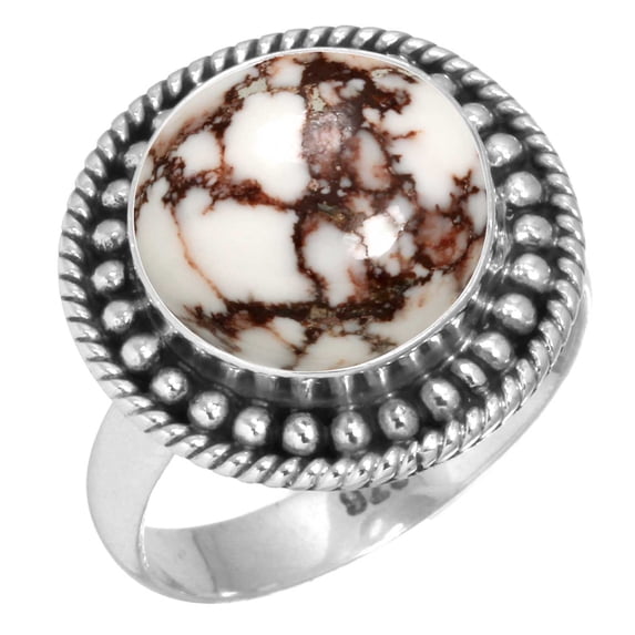 Natural Wild Horse Ring 925 Sterling Silver Handmade Jewelry
