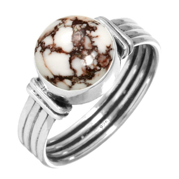 Natural Wild Horse Ring 925 Sterling Silver Handmade Jewelry
