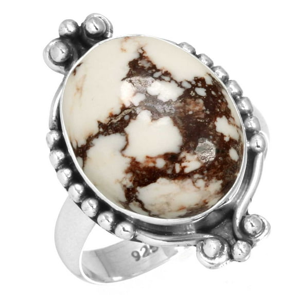 Natural Wild Horse Ring 925 Sterling Silver Handmade Jewelry