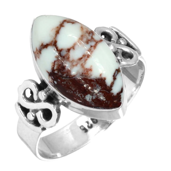 Natural Wild Horse Ring 925 Sterling Silver Handmade Jewelry