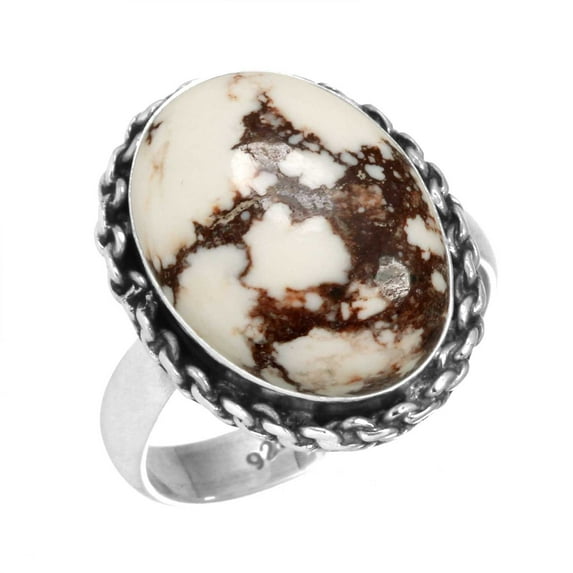 Natural Wild Horse Ring 925 Sterling Silver Handmade Jewelry