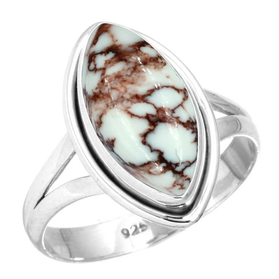Natural Wild Horse Women Jewelry 925 Sterling Silver Ring