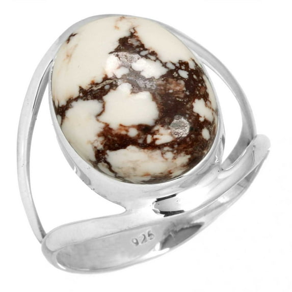 Natural Wild Horse Women Jewelry 925 Sterling Silver Ring