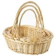 thumbnail image 1 of Natural Willow Oval Shaped Gift Basket Fruit Bowl Bread Serving Tray with Handle, 1 of 10