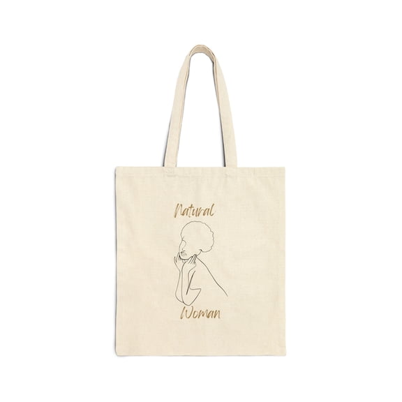 Natural Woman Cute Afro (BL) Canvas Tote Bag