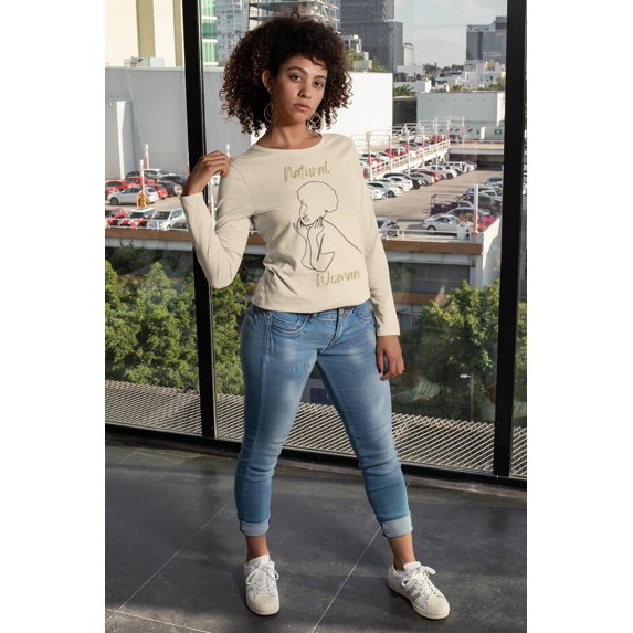 Natural Woman Cute Afro (BL) Long Sleeve T-Shirt