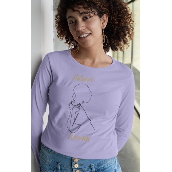 Natural Woman Cute Afro (BL) Long Sleeve T-Shirt
