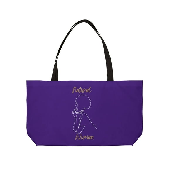 Natural Woman Cute Afro (WL) Weekender Tote Bag PURPLE