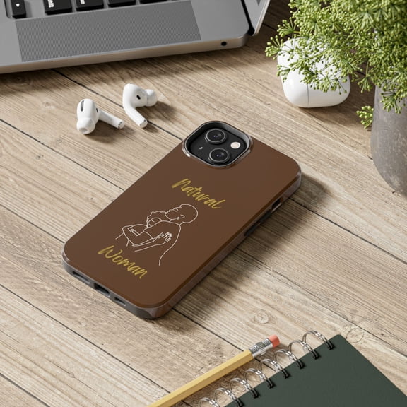 Natural Woman Safe With Momma (WL) Tough Phone Cases BROWN