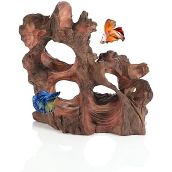 Natural Wood Aquarium Cave Betta Fish Hideout for Aquarium Fish Tank Decorations-Reptile Hide-Snake Hide-Cave for Cichlids Habitat Shelter for Crayfish Shrimp and Other Aquatic Pets 6.1-9.8"