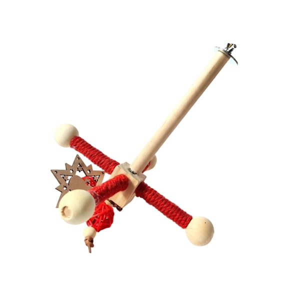 Natural Wood Avian Cage Spinner Toy For Pet Birds Enjoyable Revolving Entertainment Hub