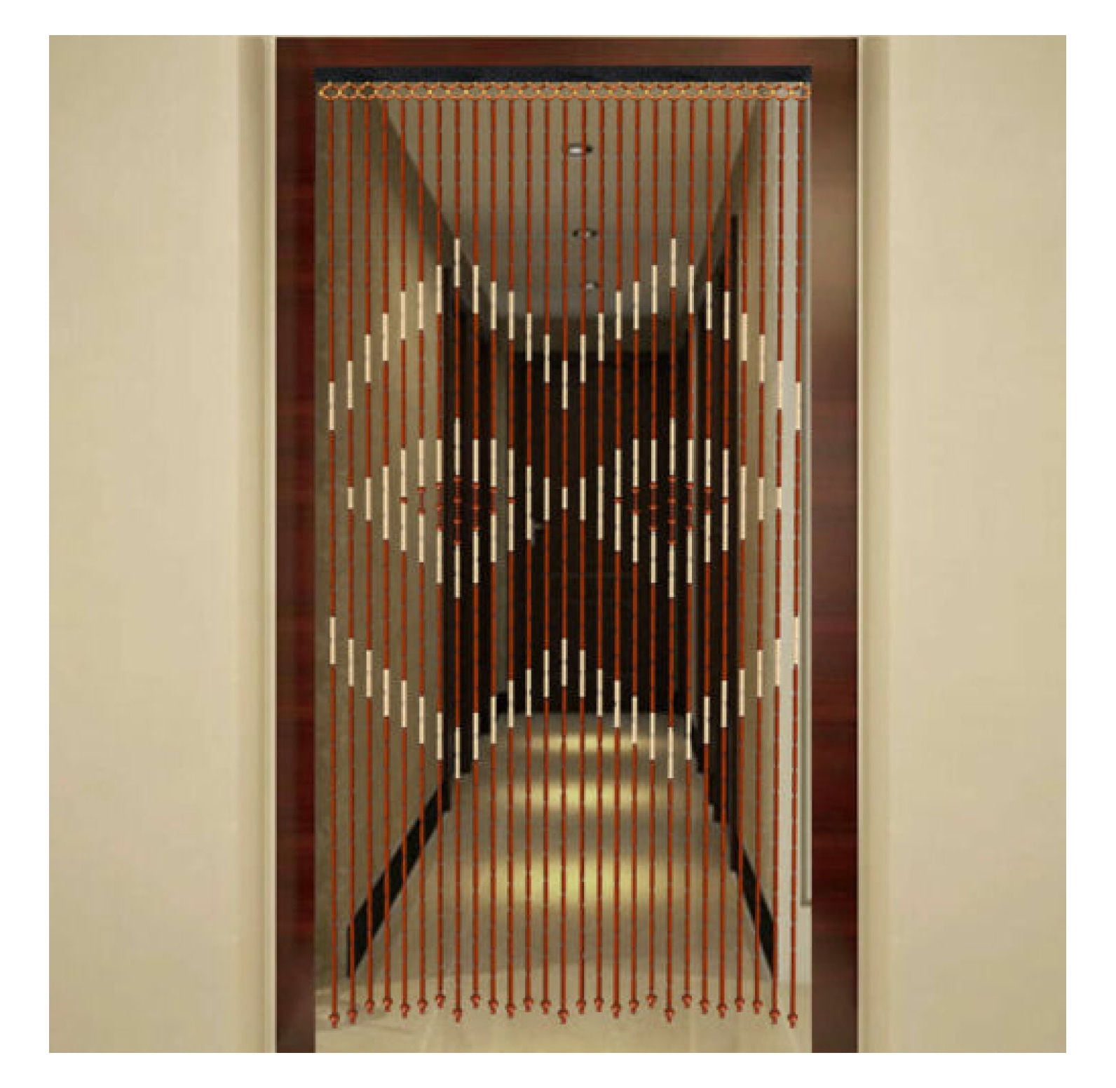 Natural Wood Bamboo Beaded Curtain Fly Screen Bedroom Bath Doorway Porch Divider