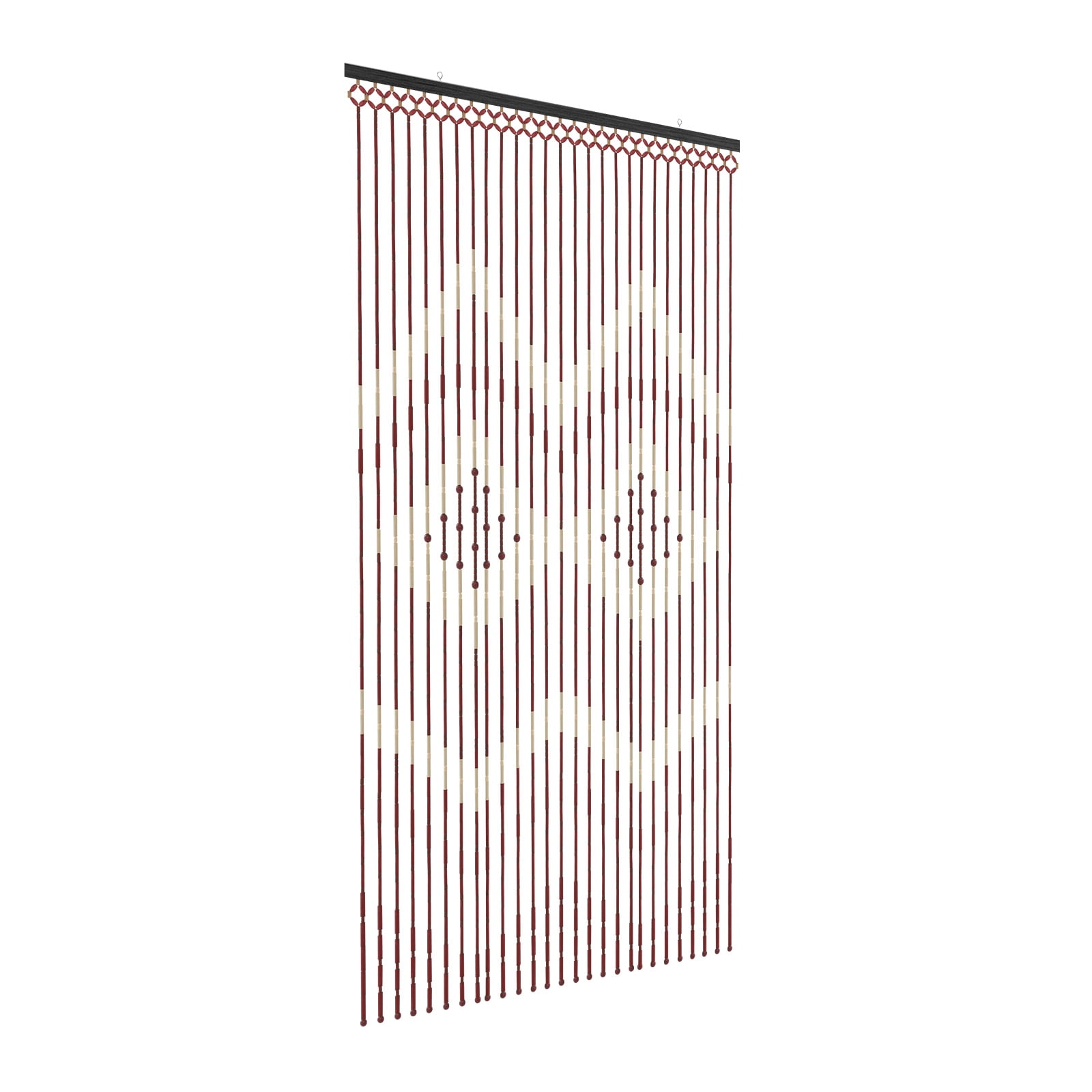 Natural Wood Bamboo Beaded Curtain Fly Screen Bedroom Bath Doorway Porch Divider