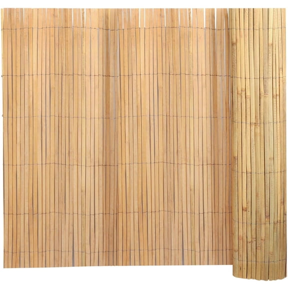 Natural Wood Bamboo Privacy Fence Roll 6FT x 13FT, Natural Bamboo Slat Screening Panels for Outdoor Garden