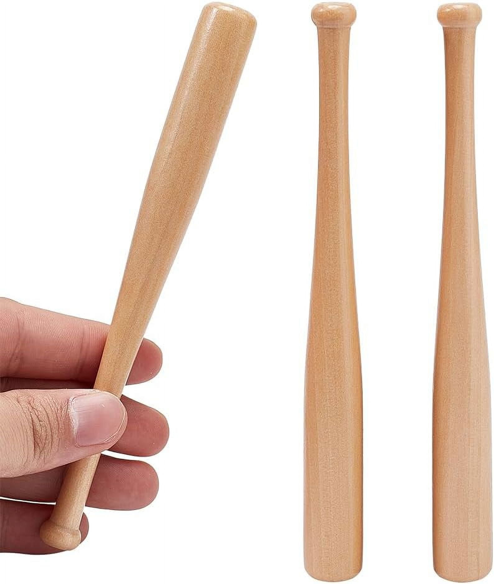 Natural Wood Baseball Bat Home Display Decorations BurlyWood 15.1x0.8~1.5cm 3pcs/bag