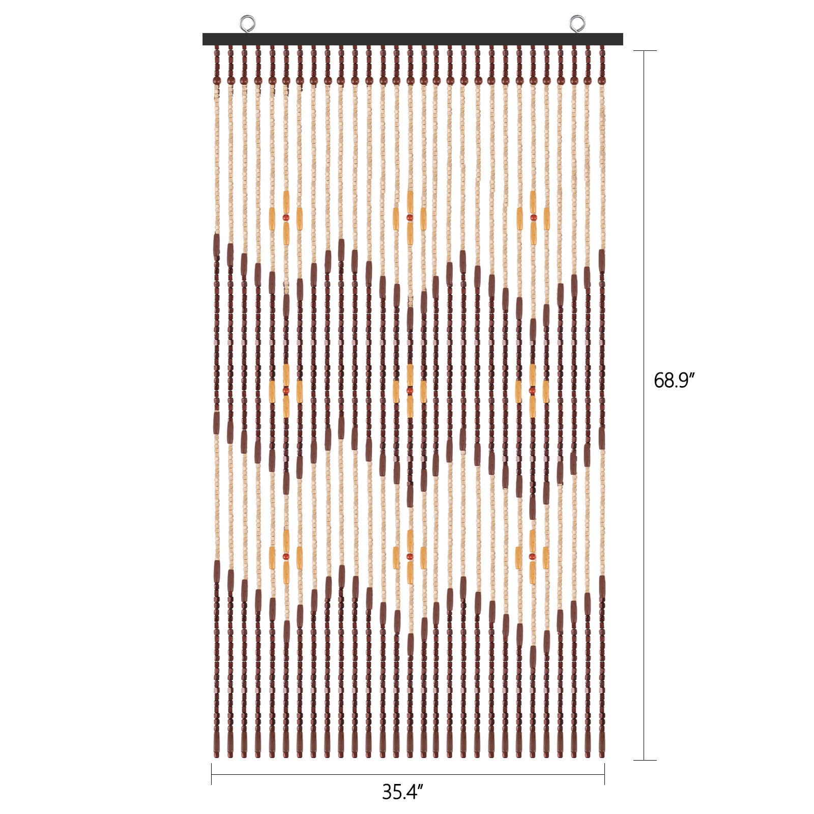 Natural Wood Bead Curtain Blind Fly Screen String Door Room Window ...