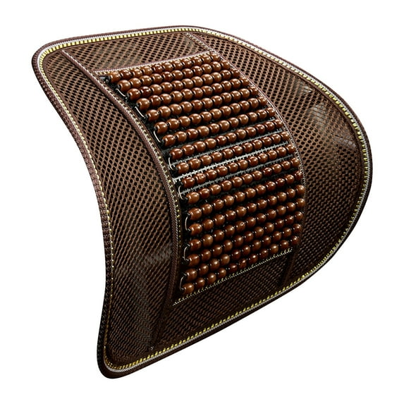 Natural Wood Beaded Car Seat Cooler Pad with Non- Back Breathable Summer Seat Cushion Mat for Back Seat and Backrest Universal Fit for Sedans SUVs Office Chairs No Installation Required