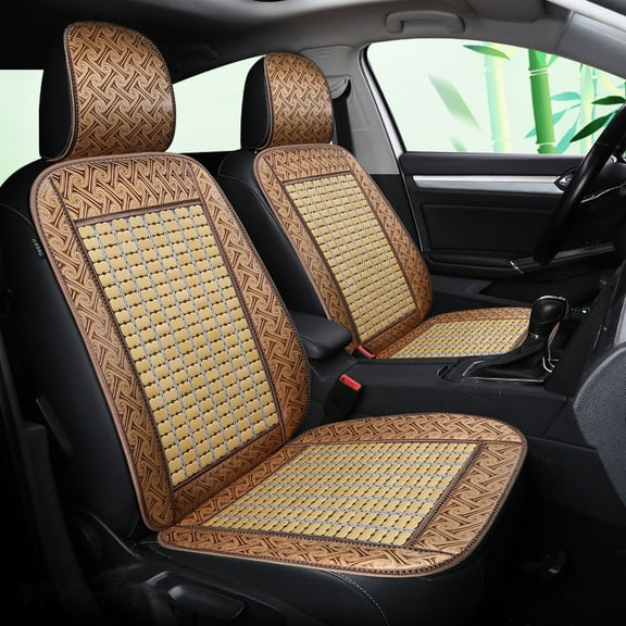 Natural Wood Beaded Seat Cover Massaging Cooling Cushion for Car Truck. Keeps The Back from Getting Sweaty While Driving. Makes Driving More Bearable and Less Painful On Long Trips