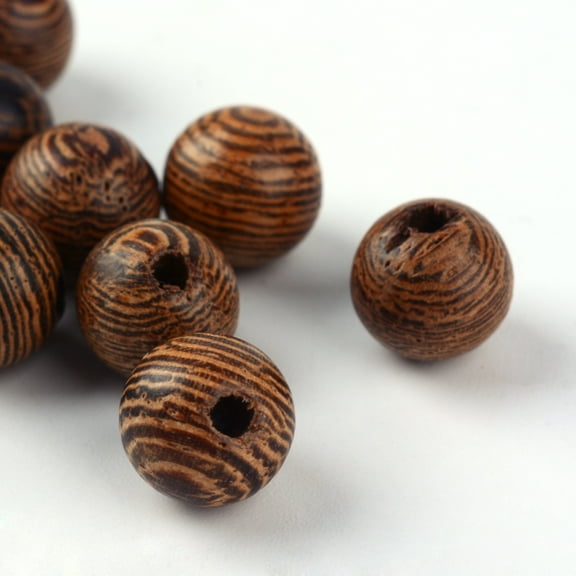 Natural Wood Beads Spacer Beads for DIY Macrame Rosary Jewelry Lead Free Round Dyed Coconut Brown 8mm Hole: 2mm about 83pcs/20g Wenge