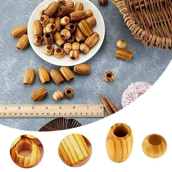 Natural Wood Large Hole Beads for Lace European Crafts - DIY Jewelry Accessories for Projects