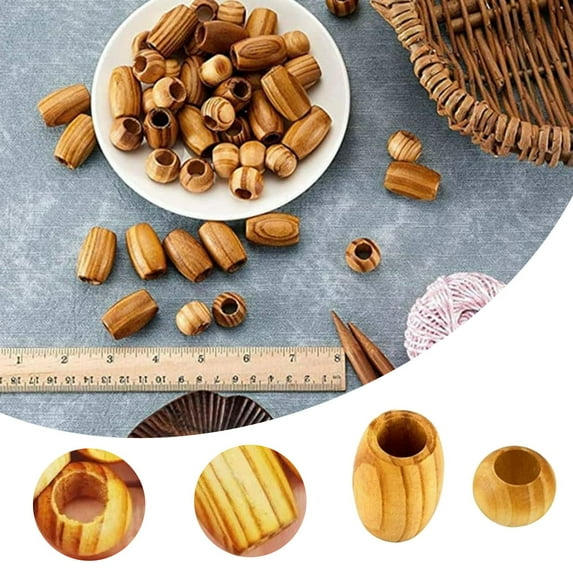 Natural Wood Large Hole Beads for Lace European Crafts - DIY Jewelry Accessories for Projects