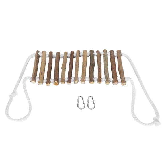 Natural Wood Bird Ladder Swing, Safe  Flexible Bridge For Parrots, Mice  Small Pets