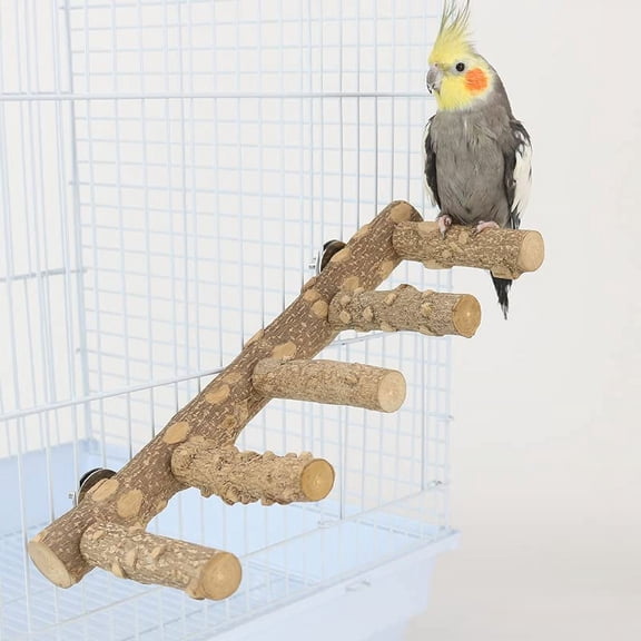 Natural Wood Bird perches Bird Ladder Perch Parrot Ladder Hamster Climbing Toys Nature Wood Stand Parrot Chew Toy for Small Animal