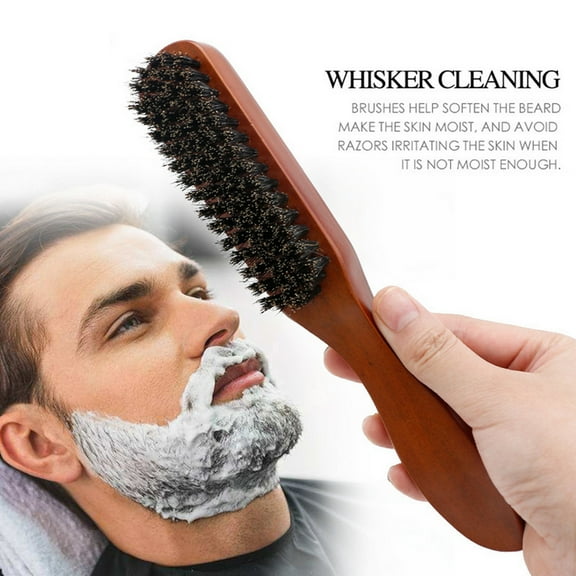 Natural Wood Bristle Beard Brush & Comb, 1 Setbeard Solid Comb Men'S Natural Beard Beard Wood Comb Brush Beauty Tools, Easter Mother'S Day Gift Makeup Organizers