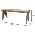 thumbnail image 1 of Natural Wood Cane Bench for Entryway, Bedroom, or Foot of Bed – Long Boho Rattan Seat with Angled Legs – Mid-Century Accent Bench, Easy Assembly, 45” Woven Top$$Home Decor, Kitchen, & Other, 1 of 7