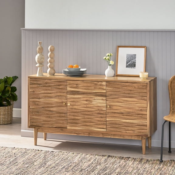 Natural Wood Color - Three-Door Storage - Lounge - Unique Furniture