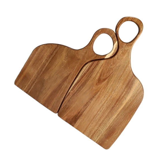 Natural Wood Couple Shape Cutting Board Set Creative Designs for Kitchen Use