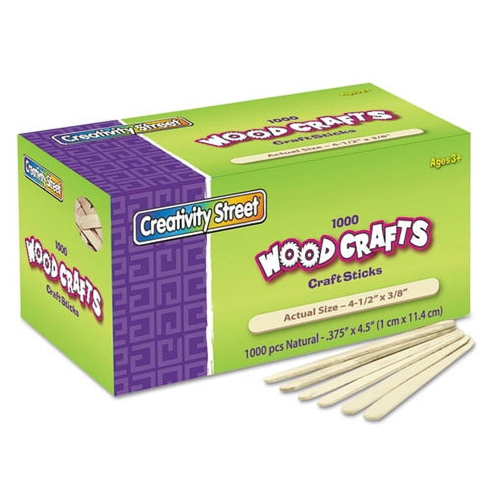 Natural Wood Craft Sticks, 4.5" X 0.38", Natural, 1,000/box | Bundle of 10 Boxes
