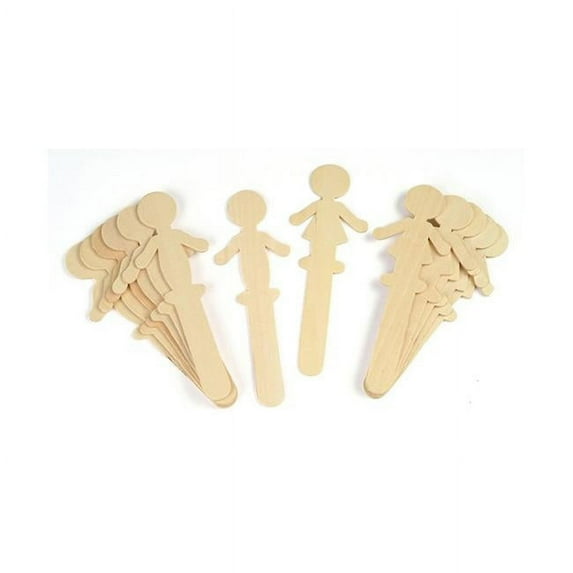 Natural Wood Craft Sticks, People, 5-1/2" Tall, 16 Per Pack, 6 Packs