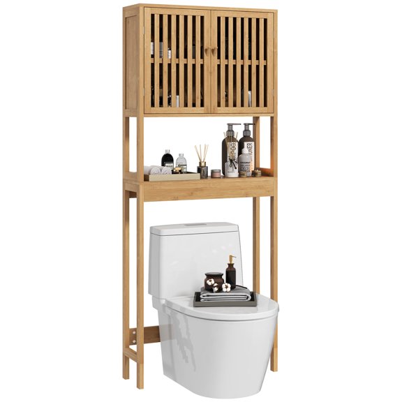 Natural Wood Esthetic - Practical and Stylish Bathroom Organizer