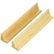 Natural Wood Finish Wooden Tilted Domino Tile Holder Set of 2