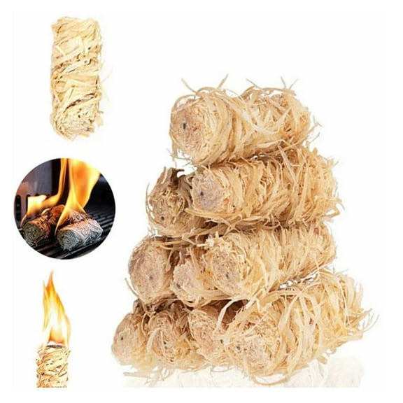 Natural Wood Fire Starter Wax Stick Weather Resistant Ignition Tool For Outdoor BBQ Grill Fire Pit Patio Camping Heating