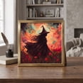 thumbnail image 1 of Natural Wood Framed Ghost Halloween Wall Art Print, Spooky Illustration For Bedroom, Living Room, Entryway And Seasonal Home Decor, 1 of 7