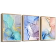 thumbnail image 1 of Natural Wood Framed Wall Art Painting For Dining Room Family Wall Decor For Bedroom Kitchen Wall Decoration Living Room Decor Green Leaf Pictures Artwork For Home Walls 3 Piece Framed Art Prints, 1 of 6