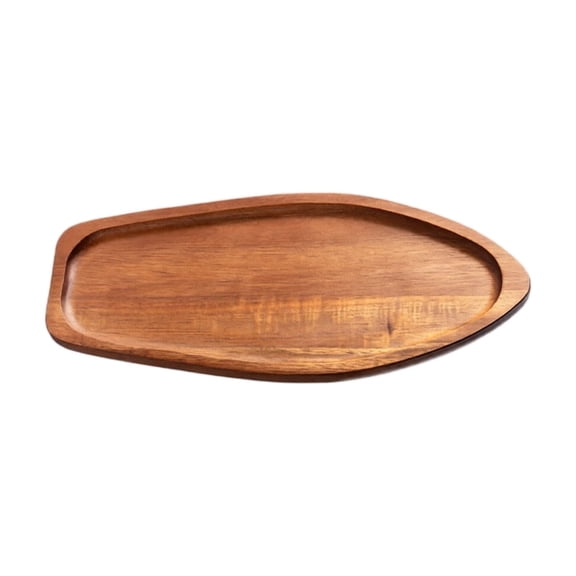 Natural Wood Grain Leaf Shaped Serving Tray, 9.05 x 3.93 in Wooden Tea Tray for Coffee, Dessert, Snack, Home Kitchen Decor