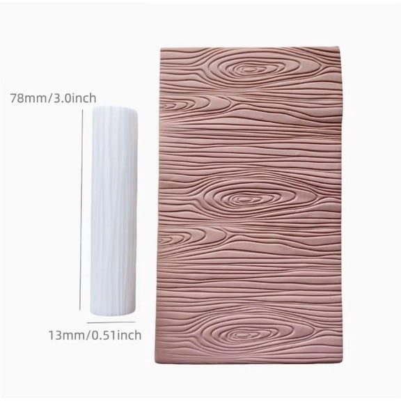 Natural Wood Grain Texture Roller for Crafting - Perfect for Polymer Clay and DIY Projects