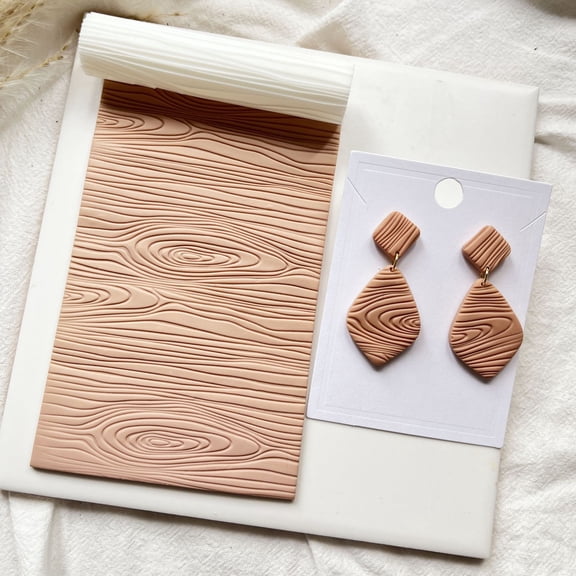Natural Wood Grain Texture Roller for Polymer Clay - Perfect DIY Craft Tool for Realistic Patterns